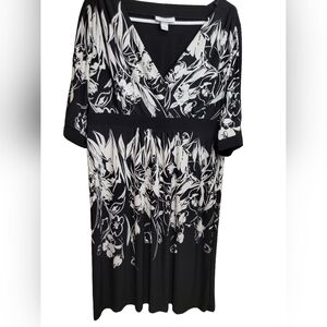 Dress Barn black and white floral dress size 16